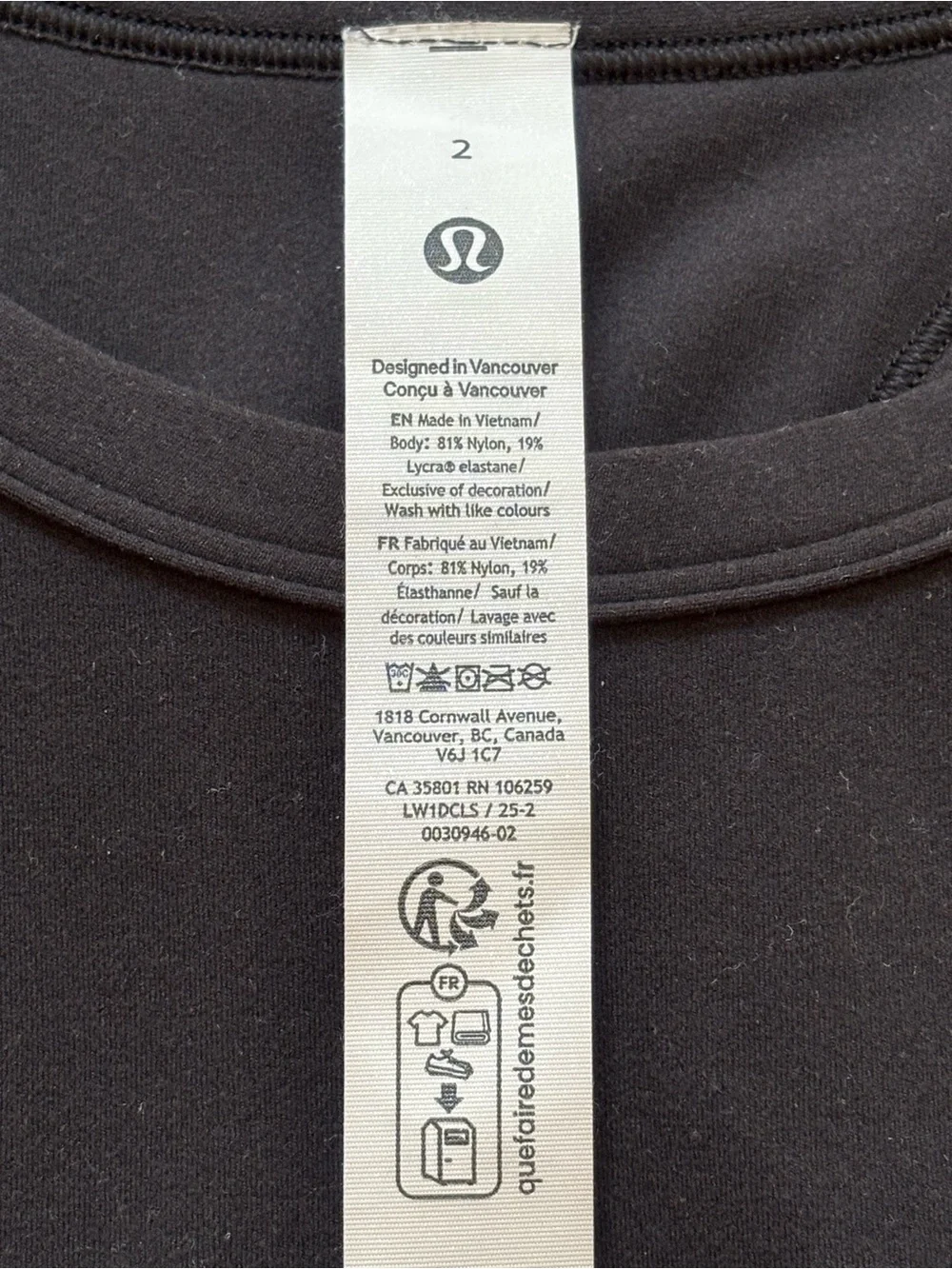 lululemon Align™ Black Waist-Length Racerback Tank Top